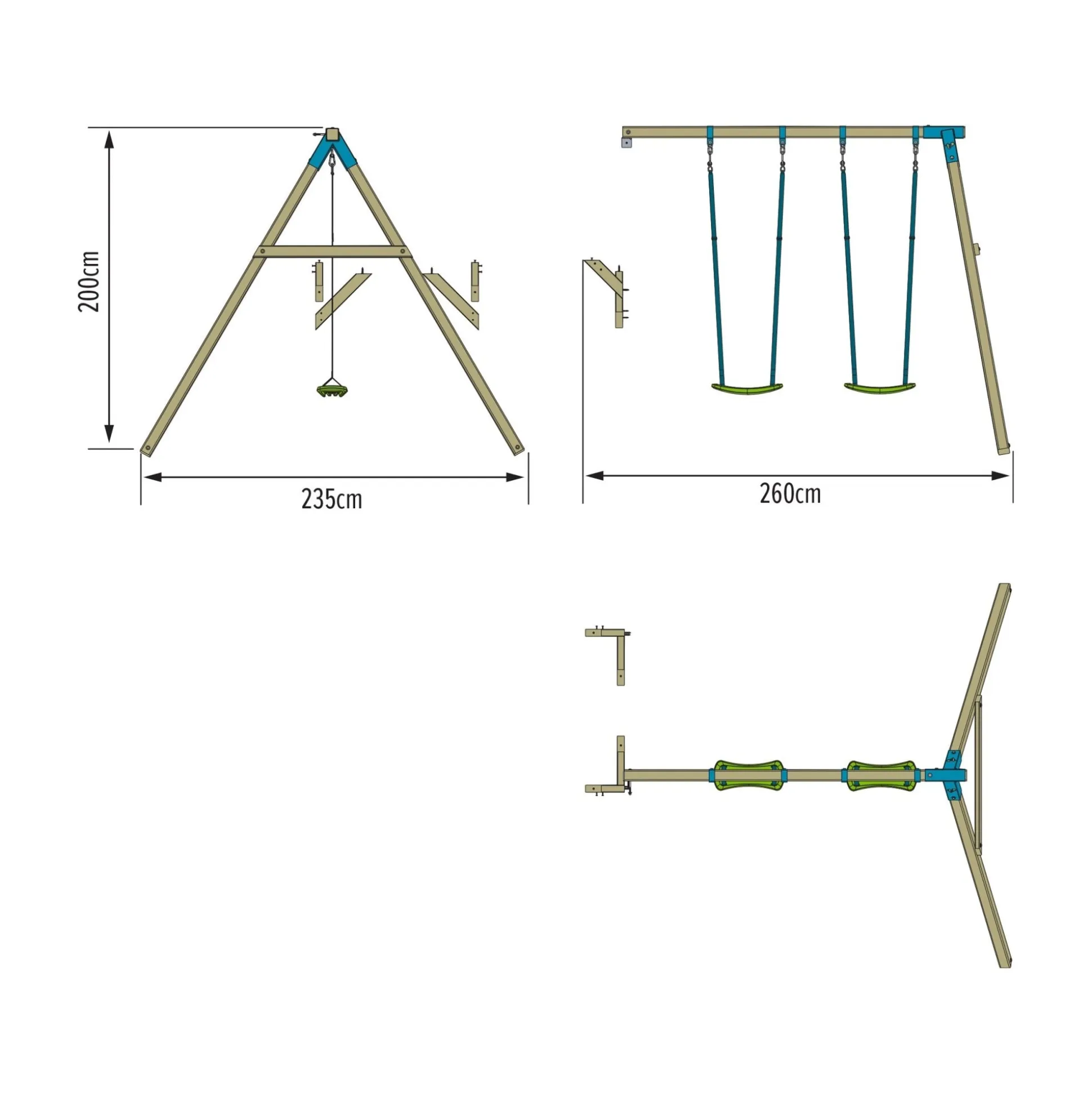TP Skywood Wooden Double Swing Arm - FSC® certified