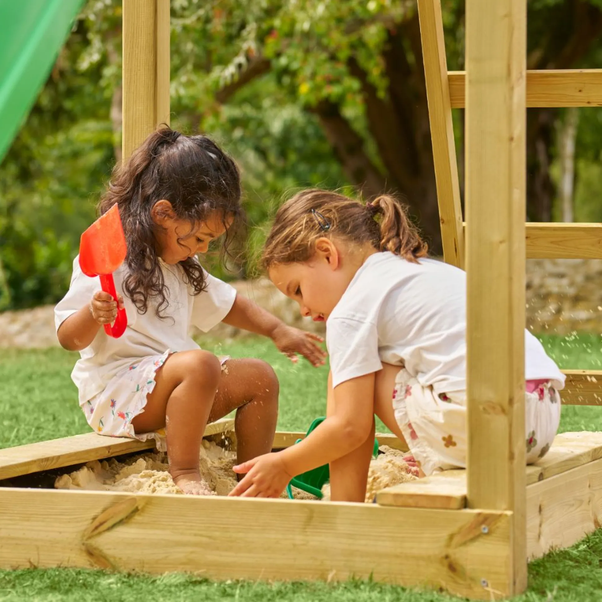 TP Skywood Wooden Lookout Tower with Superwavy Slide & Double Swing Arm - FSC® certified