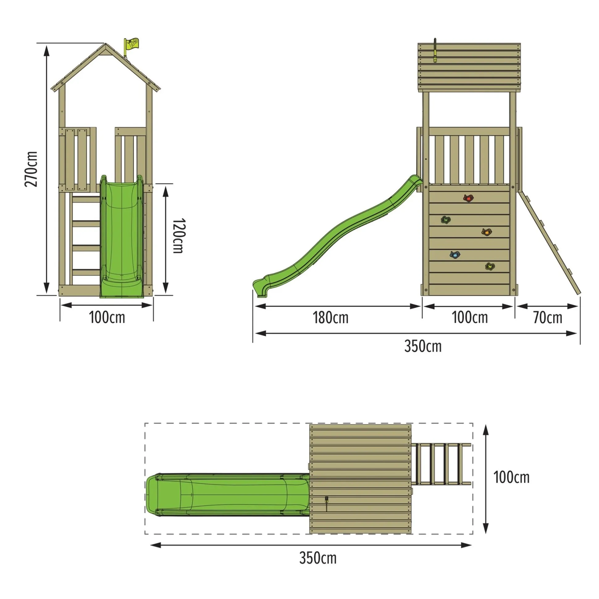 TP Skywood Wooden Play Tower - FSC® certified
