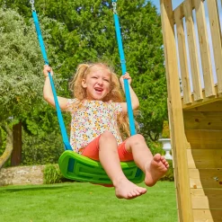 TP Skywood Wooden Tower Climbing Frame with Ripple Slide, Sky Deck & Single Swing Arm - FSC® certified