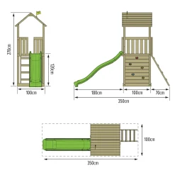 TP Skywood Wooden Tower Climbing Frame with Ripple Slide - FSC® certified