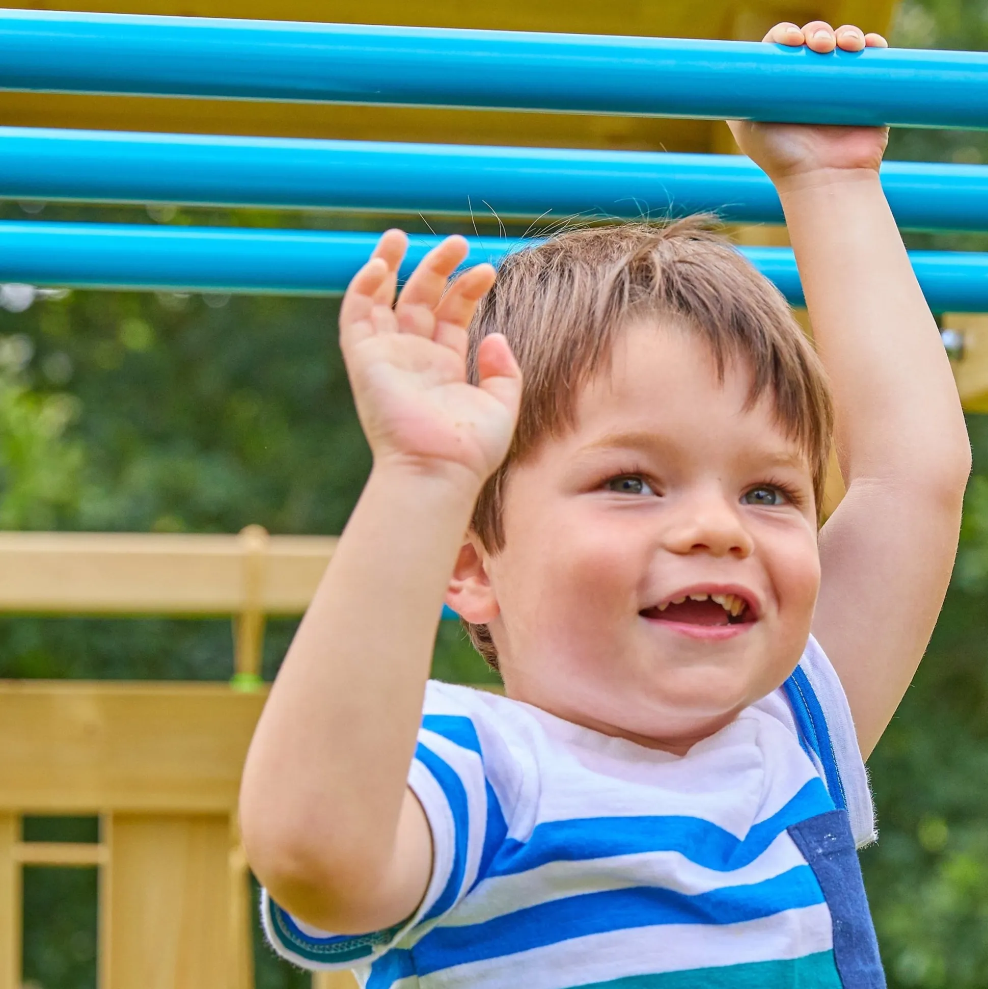 TP Skywood Wooden Tower Climbing Frame with Ripple Slide, Monkey Bars & Single Swing Arm - FSC® certified