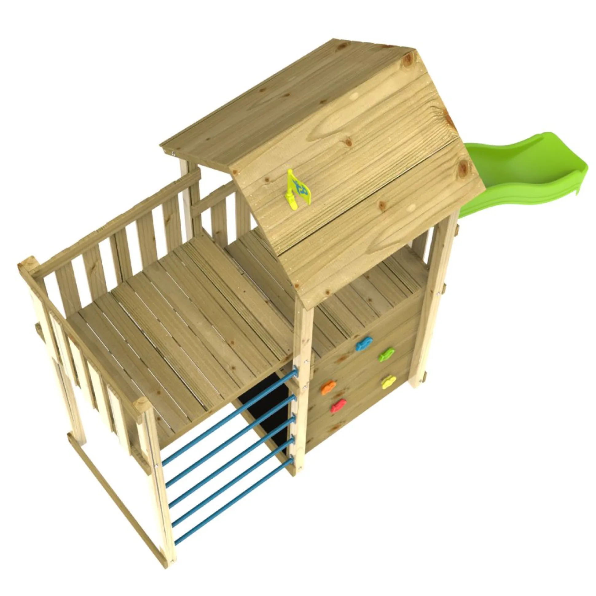 TP Skywood Wooden Tower Climbing Frame with Ripple Slide & Sky Deck - FSC® certified