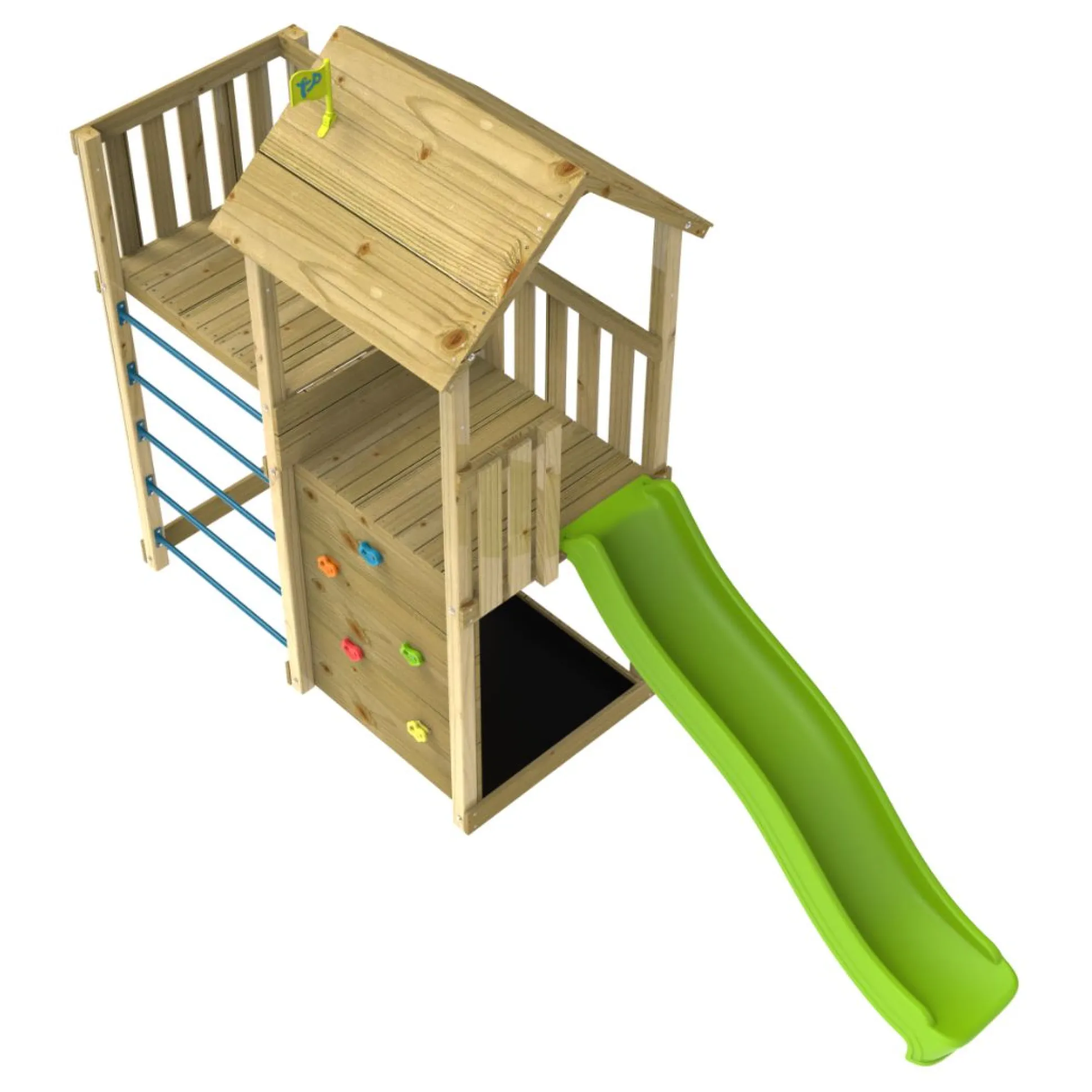 TP Skywood Wooden Tower Climbing Frame with Ripple Slide & Sky Deck - FSC® certified