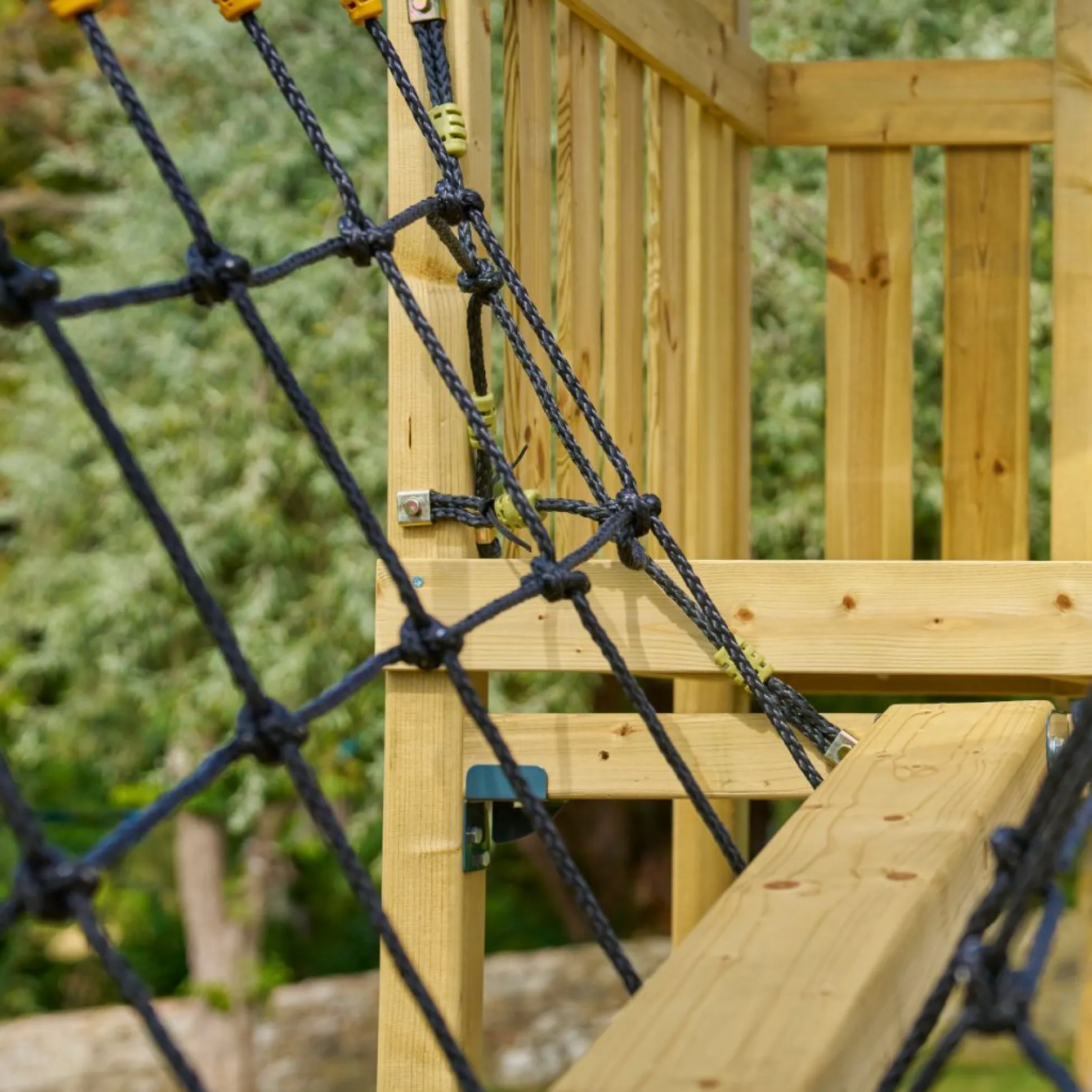 TP Skywood Wooden Tower Climbing Frame with Ripple Slide, SkyWalk Bridge, Lookout Tower & Double Swing Arm - FSC® certified