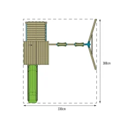 TP Skywood Wooden Tower Climbing Frame with Ripple Slide, Sky Deck & Double Swing Arm - FSC® certified