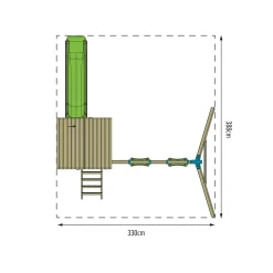 TP Skywood Wooden Tower Climbing Frame with Ripple Slide & Double Swing Arm - FSC® certified