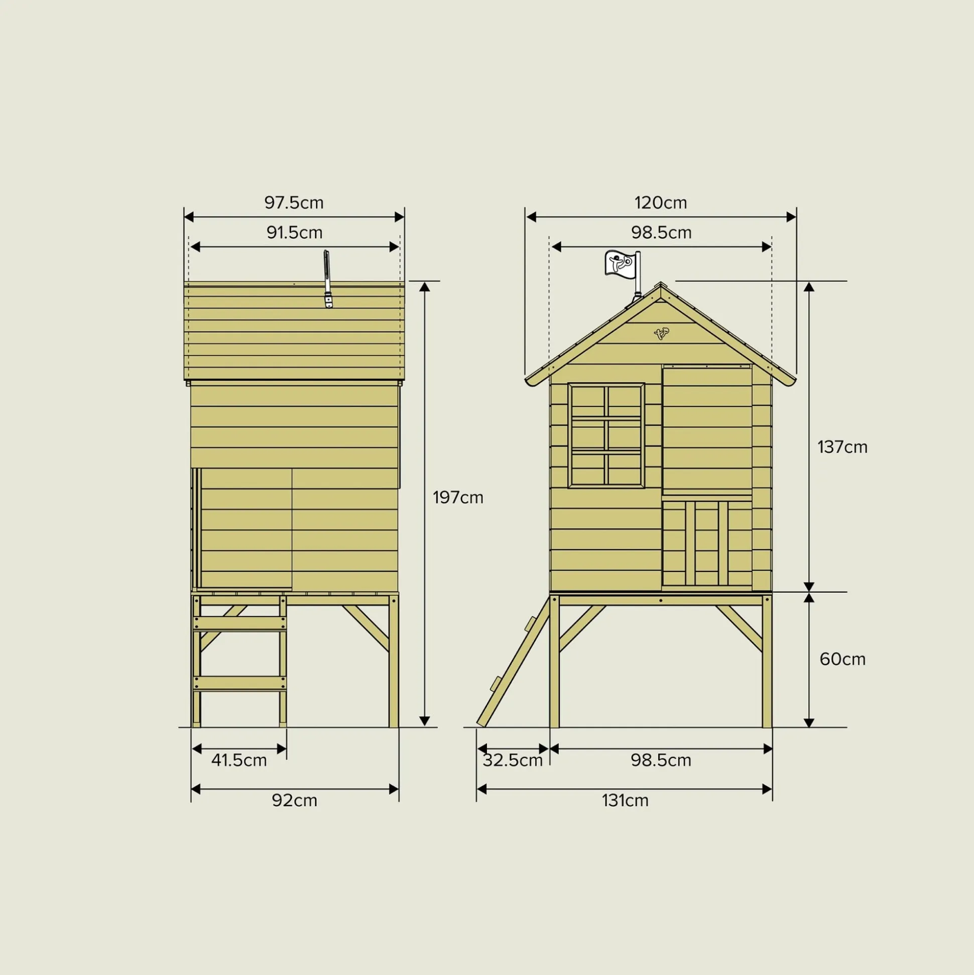 TP Sunnyside Wooden Tower Playhouse - FSC® certified