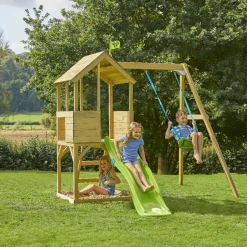 TP Treehouse Wooden Play Tower with Wavy Slide & Swing Arm - FSC® certified