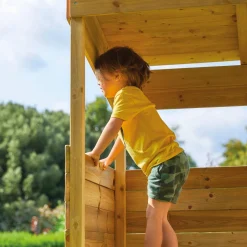 TP Treetops Wooden Tower Playhouse with Toy Box and Slide - FSC® certified