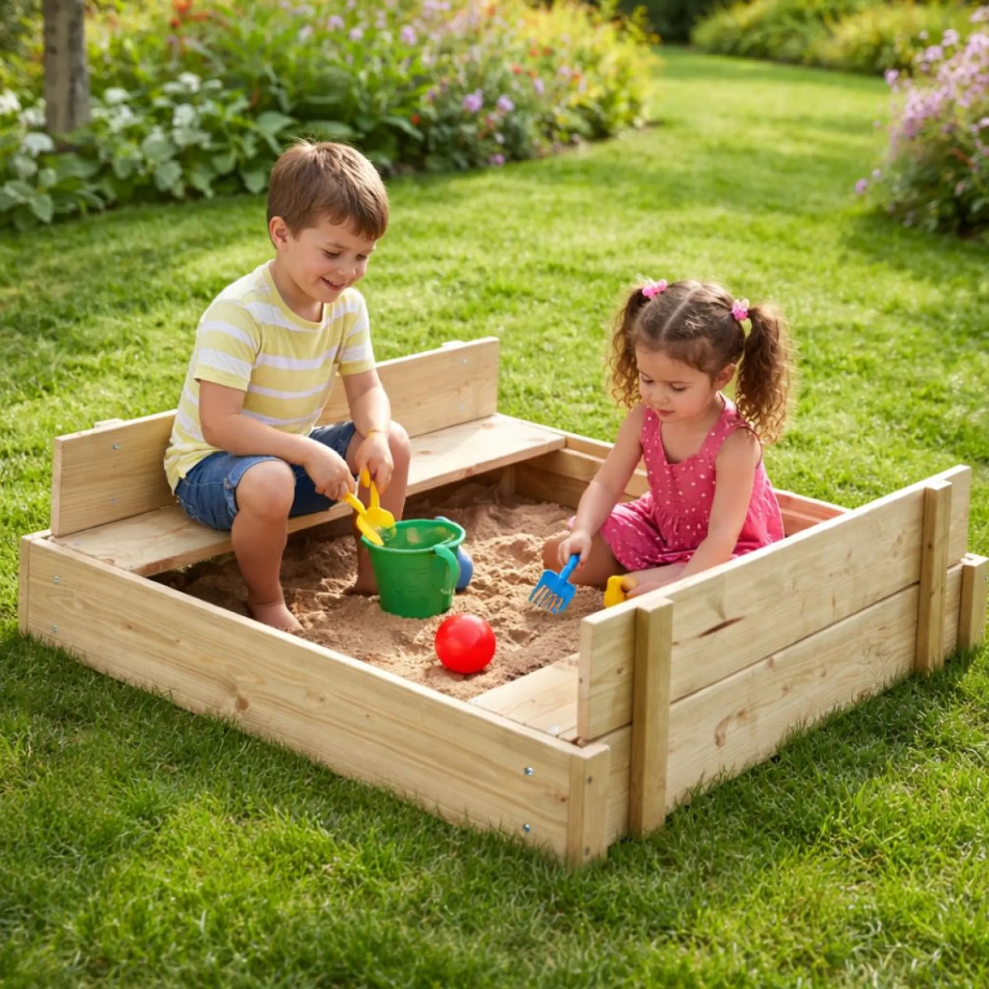 TP Wooden Lidded Sandpit - FSC® certified