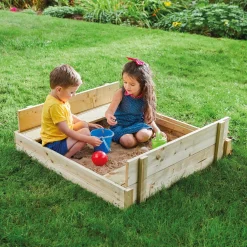 TP Wooden Lidded Sandpit with Dig & Explorer Accessory Kit - FSC® certified