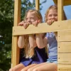 Treehouse wooden play tower, with Panel kit, balcony, wavy slide & swing arm - FSC® certified
