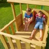 Treehouse Wooden Play Tower, with Wavy Slide, Wooden Balcony & Panel Kit - FSC® certified