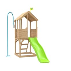 Treehouse Wooden Play Tower, with Wavy Slide & Firemans Pole - FSC® certified