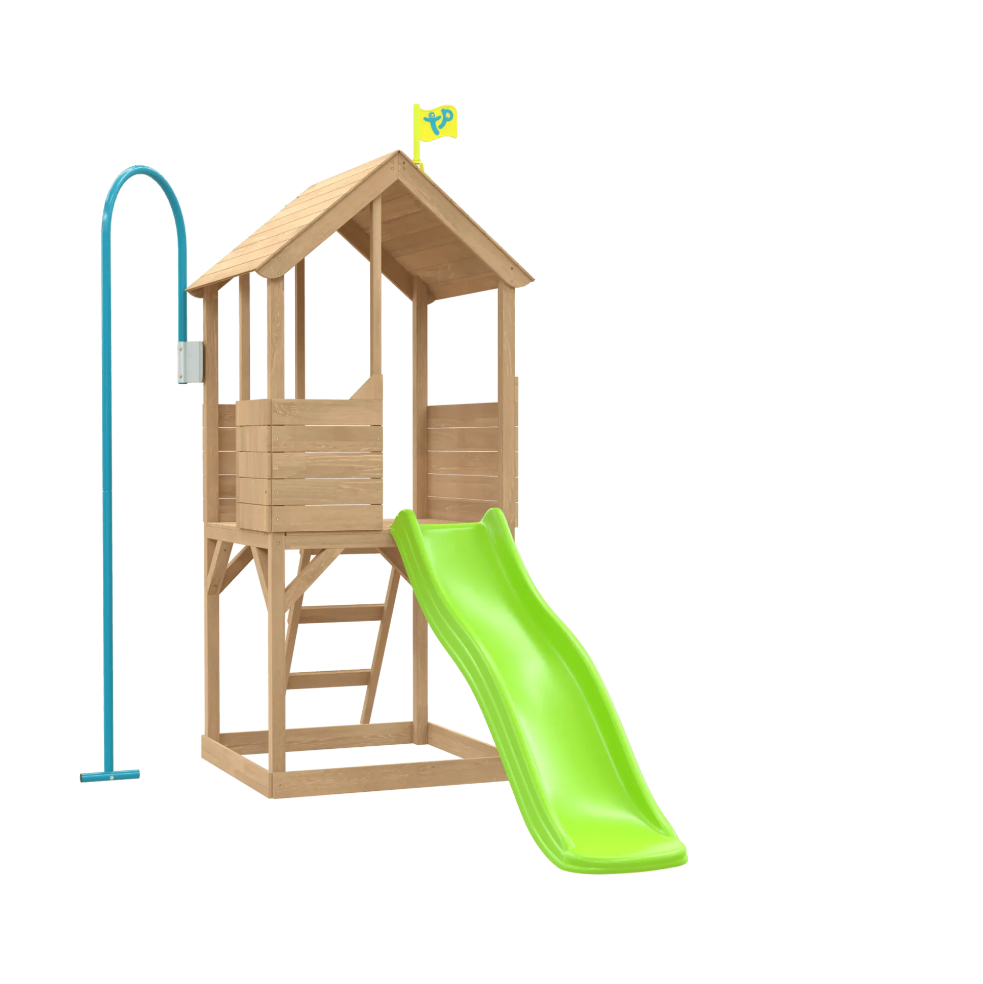 Treehouse Wooden Play Tower, with Wavy Slide & Firemans Pole - FSC® certified